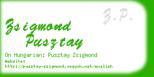 zsigmond pusztay business card